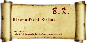 Bienenfeld Kolos névjegykártya